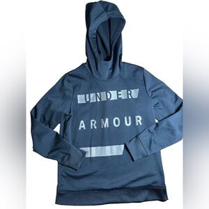 Under Armour Men’s Coldgear Black Hoodie, hooded sweatshirt with metallic logo S